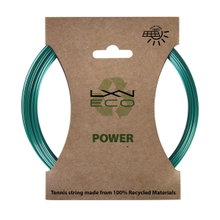 Besaitung mit Tennissaite Luxilon Eco Power 1.25 blaugrün